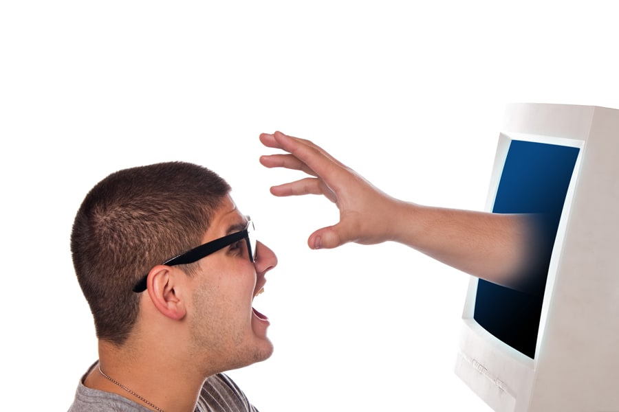 Man looking at computer